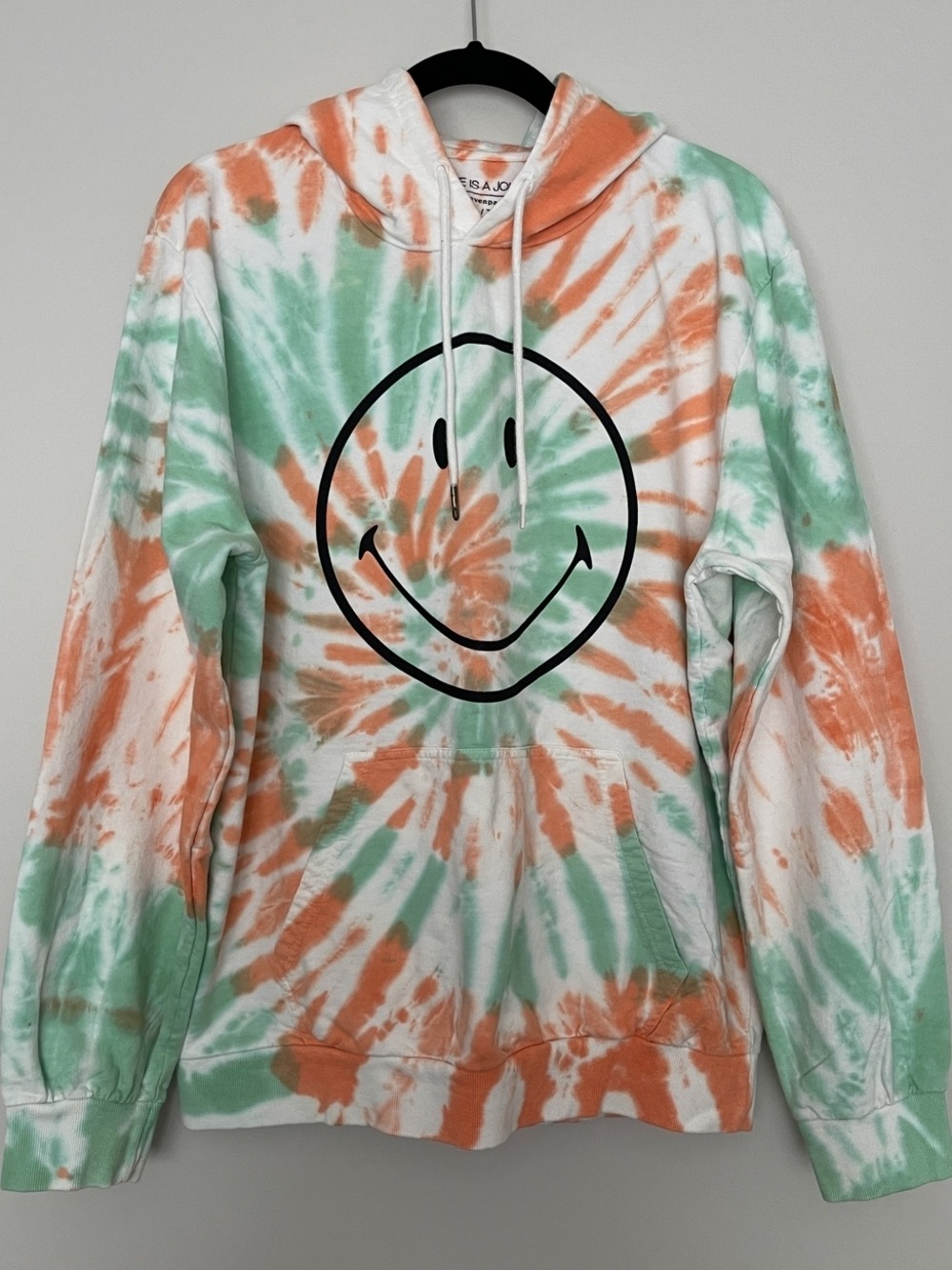 Eleven Paris Smiley Tie-Dye 'Life Is A Joke' Hoodie Mens Size XL “flawed”